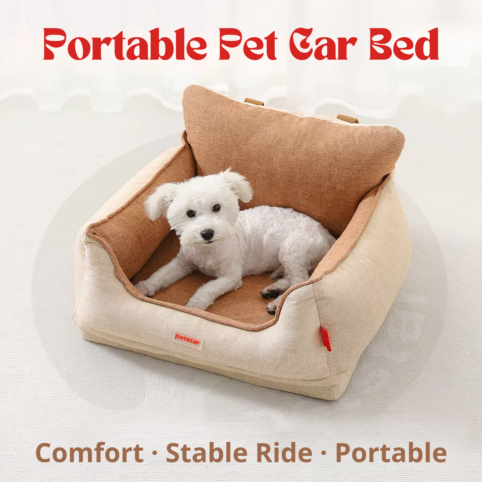 2-in-1 Portable Pet Bed – Home and Car Use