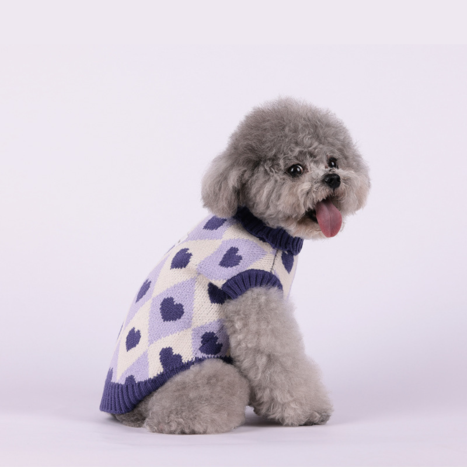 Diamond Heart Pet Sweater – Vintage Knit Sleeveless